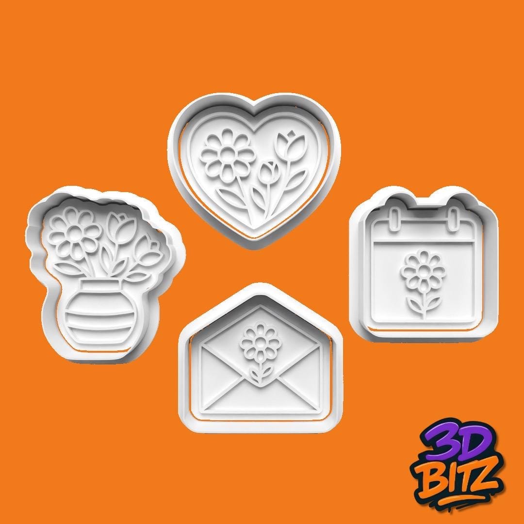 Floral Cookie Cutter & Embosser Set