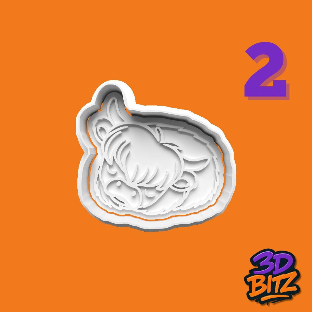 Highland Cow Cookie Cutter & Embosser Set