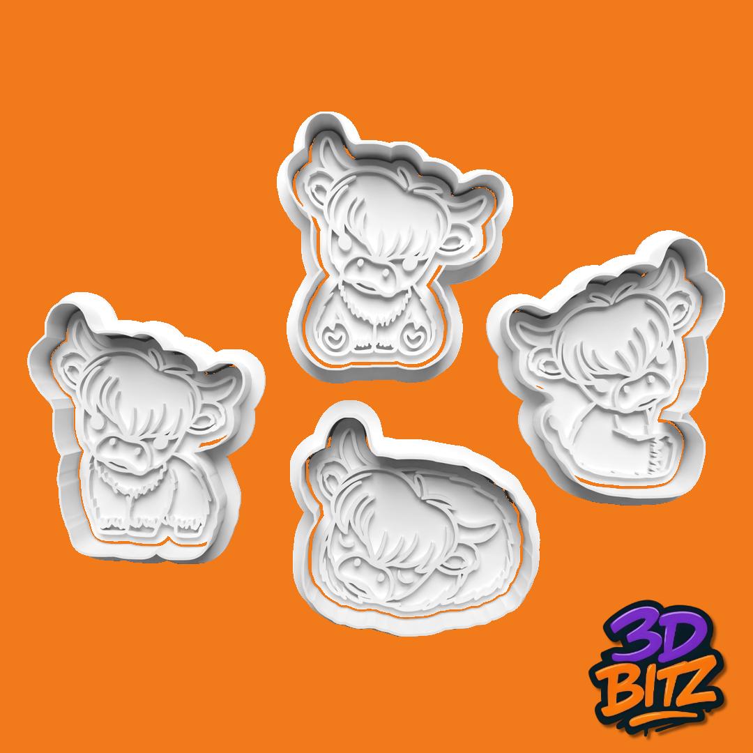 Highland Cow Cookie Cutter & Embosser Set