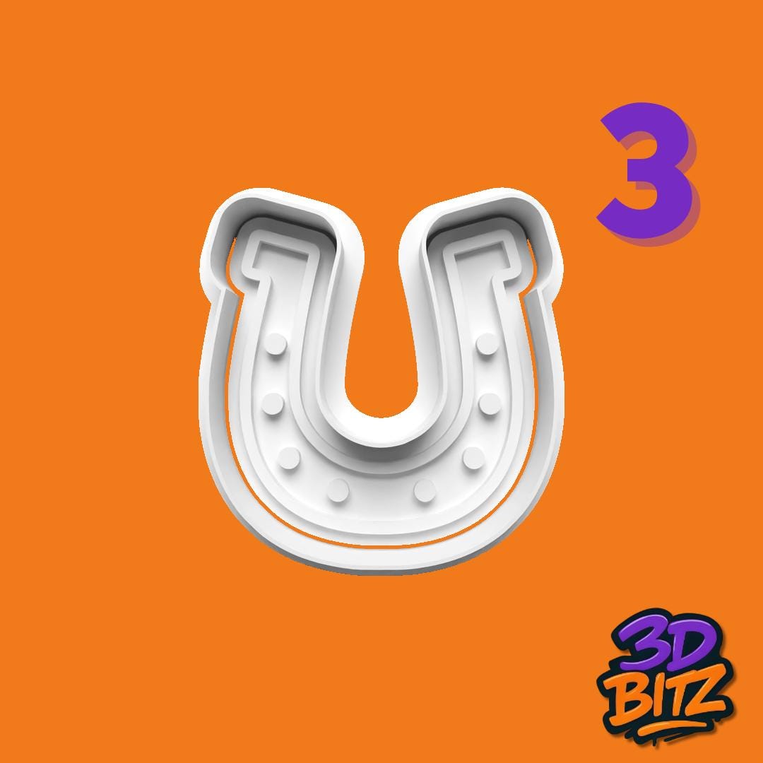 Lucky Cookie Cutter Set: 3D Printed Horseshoe, Clover, Cat, Ladybird Cookie Cutter & Embosser Set