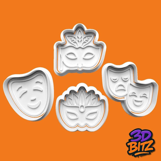 Theatre Mask Cookie Cutter & Embosser Set