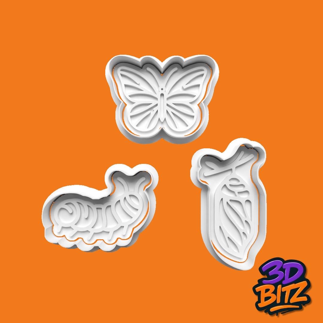 Butterfly Life Cycle Cookie Cutter & Embosser Set
