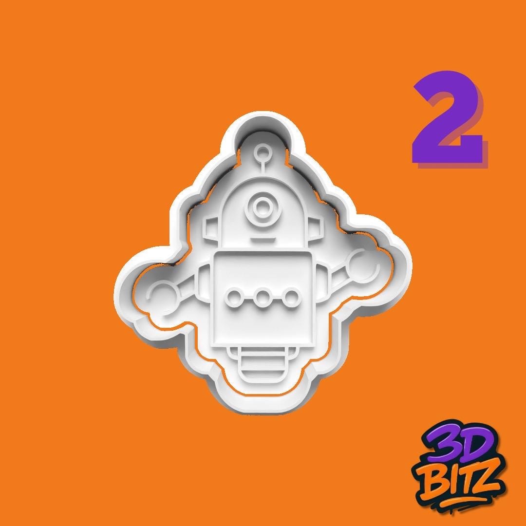 Robot Cookie Cutter & Embosser Set
