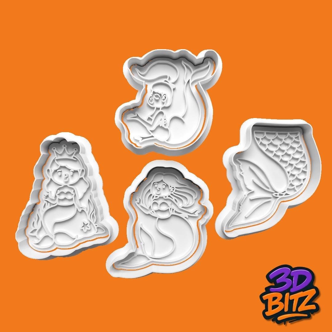 Mermaid Cookie Cutter & Embosser Set