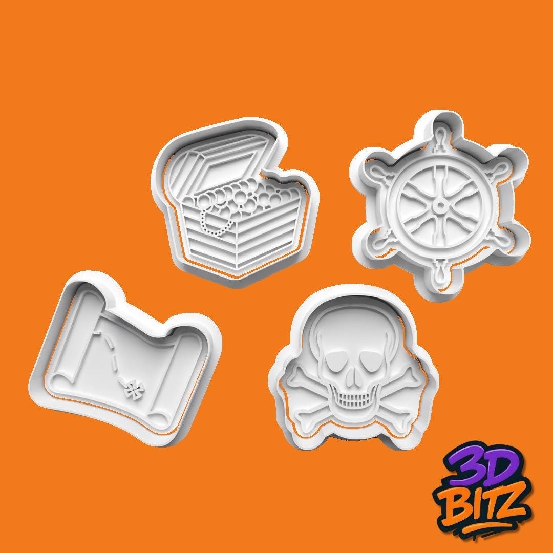Pirate Treasure Cookie Cutter & Embosser Set