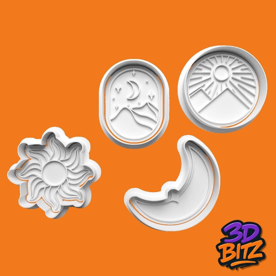 Sun & Moon Cookie Cutter & Embosser Setcupcake