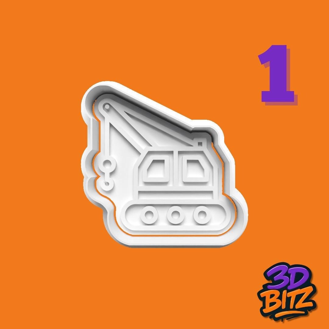 Construction Vehicles Cookie Cutter & Embosser Set