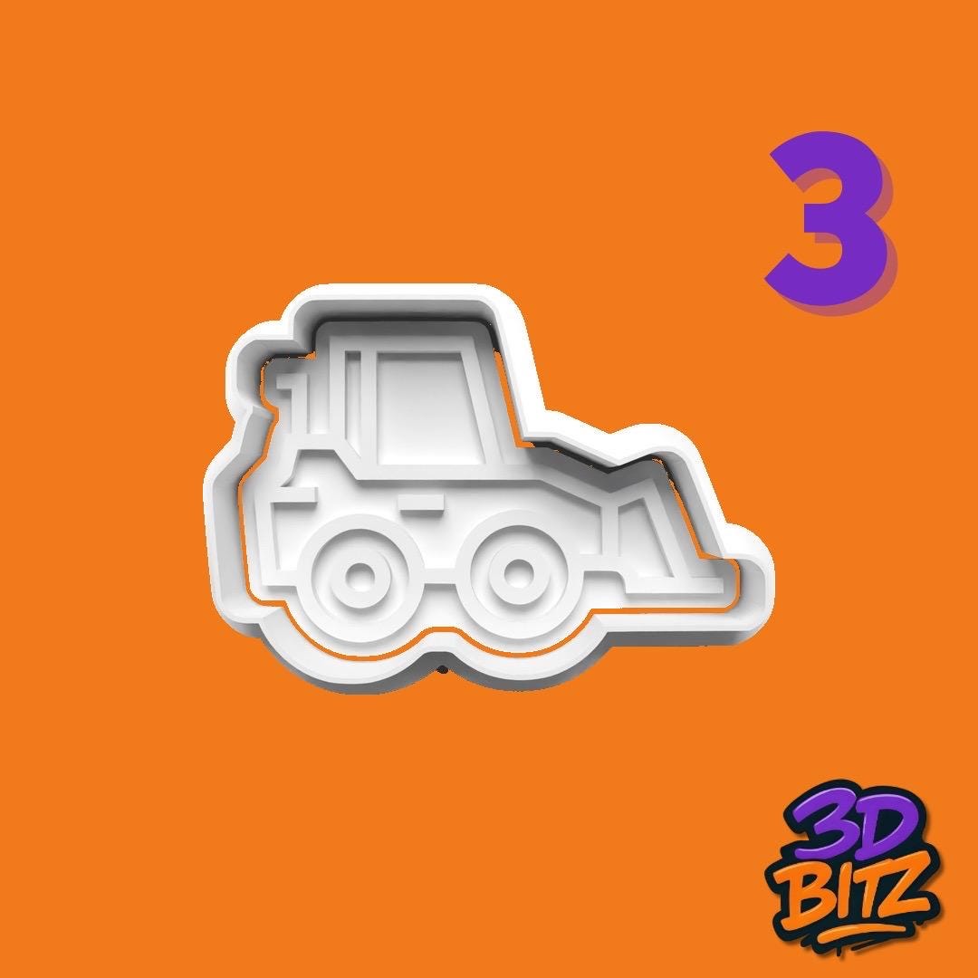 Construction Vehicles Cookie Cutter & Embosser Set
