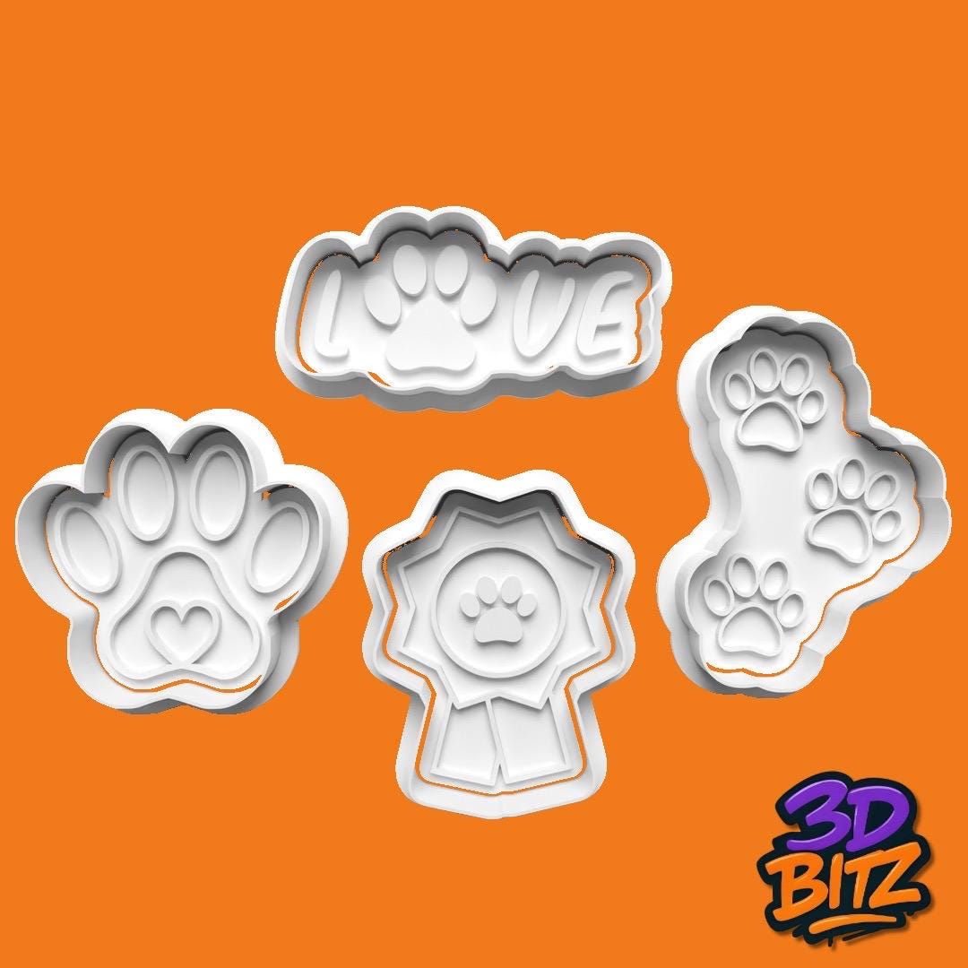 Dog Paw Cookie Cutter & Embosser Set