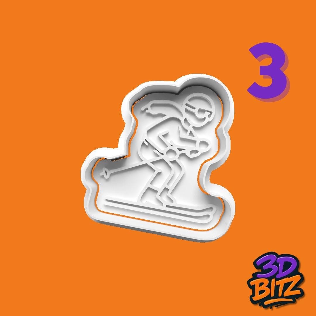 Skiing Cookie Cutter & Embosser Set