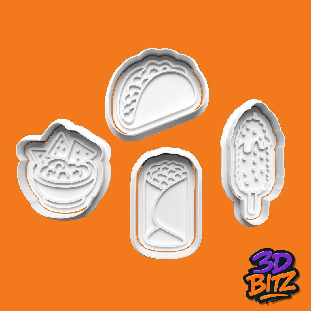 Mexican Food Cookie Cutter & Embosser Set
