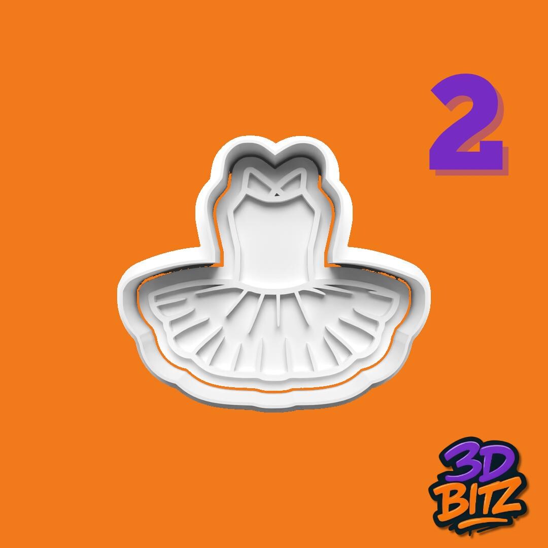Ballet Cookie Cutter & Embosser Set: 3D Printed Baking Stamp