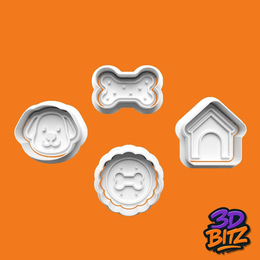 Dog-Themed Cookie & Biscuit Cutters with Embossers Cookie Cutter & Embosser Set