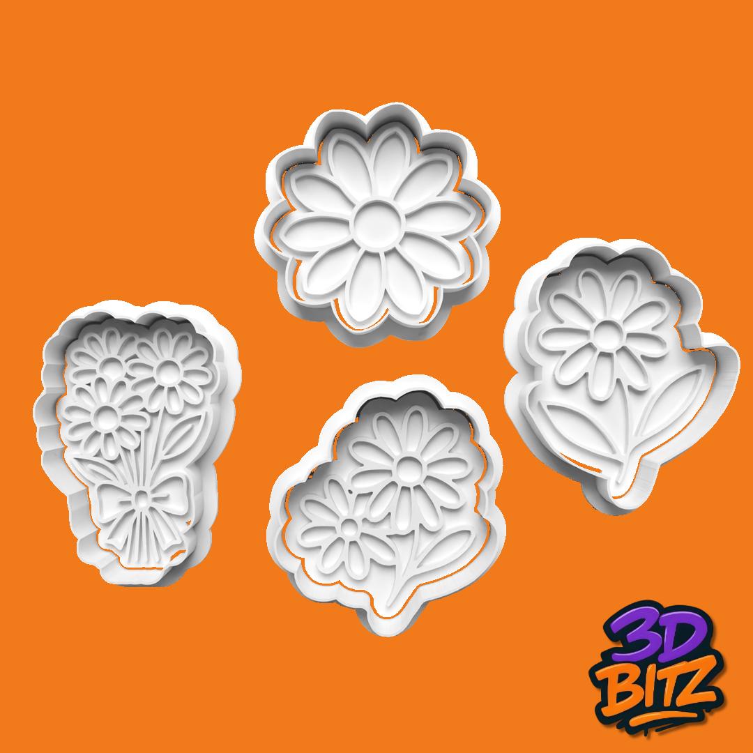 Floral Bouquet Cookie Cutter Set Cookie Cutter & Embosser Set