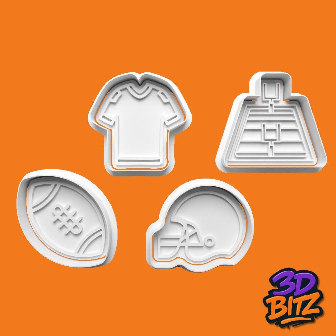 American Football Cookie Cutter & Embosser Set