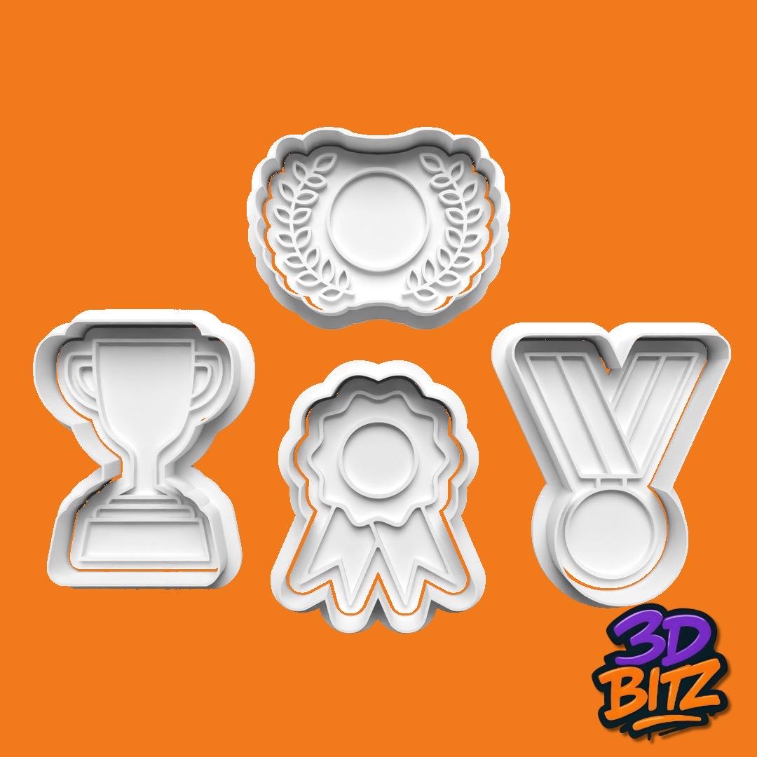 Awards trophy badge Cookie Cutter & Embosser Set