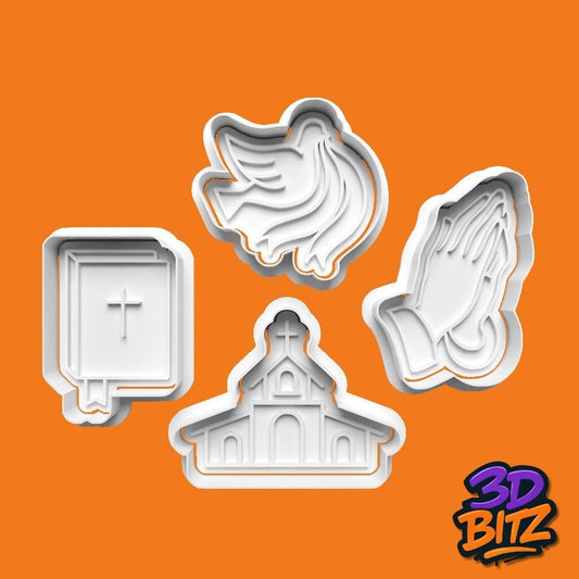 Religious Christianity Cookie Cutter & Embosser Set
