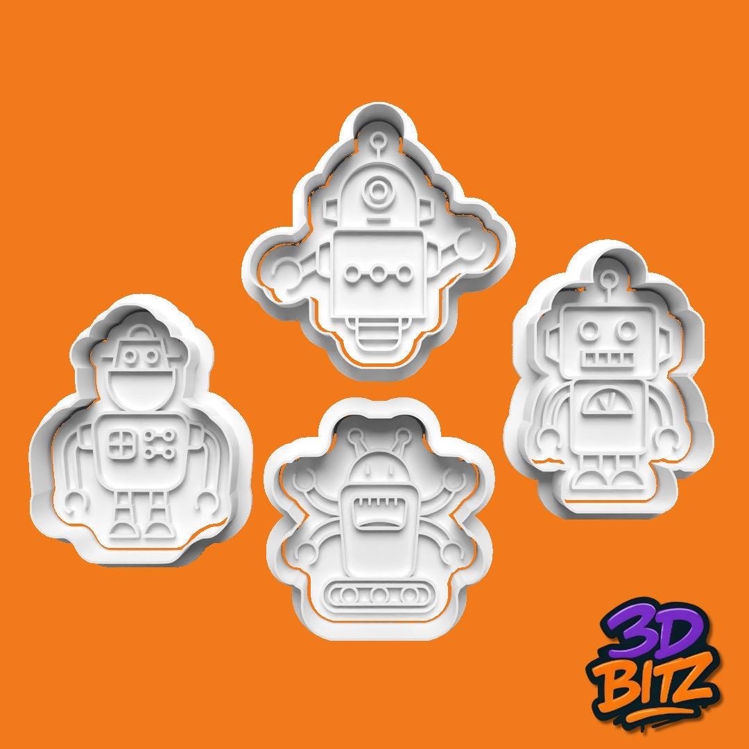 Robot Cookie Cutter & Embosser Set