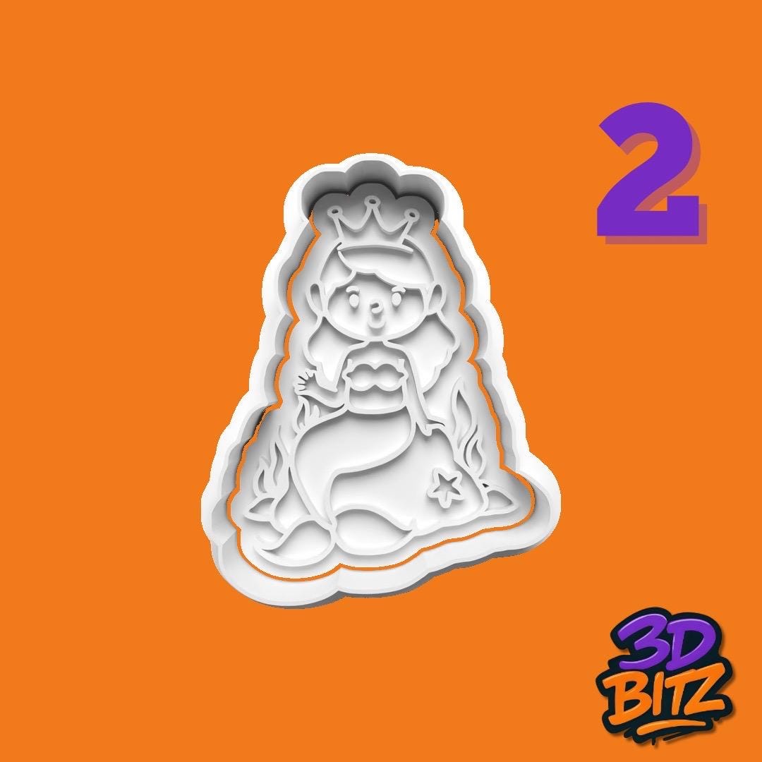 Mermaid Cookie Cutter & Embosser Set
