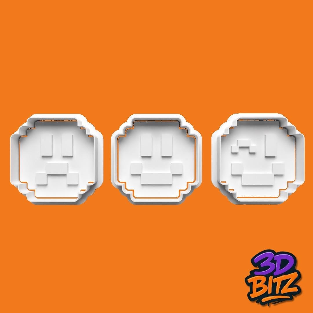 Pixel Faces Cookie Cutter & Embosser Set