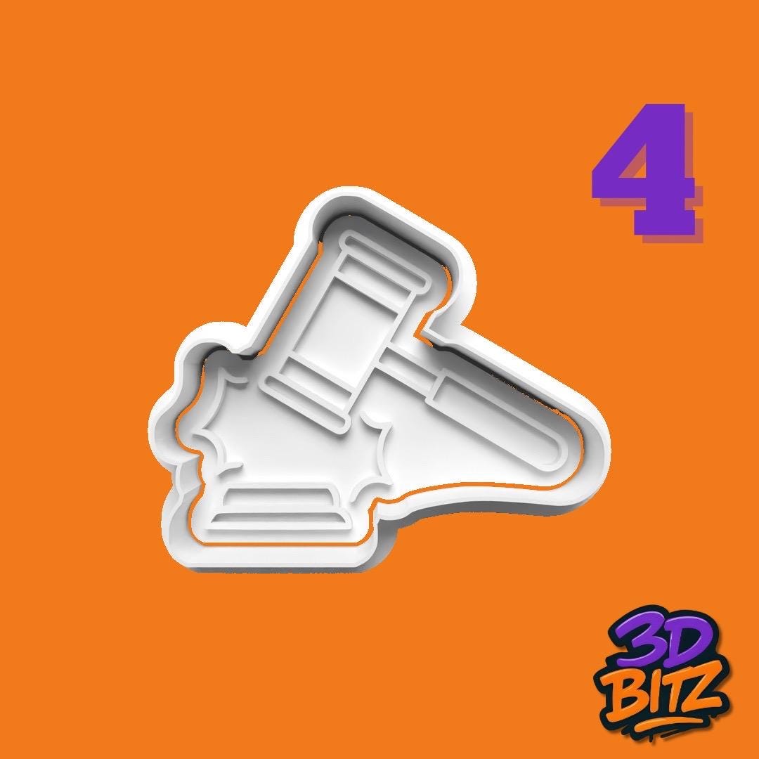 Court, Legal & Justice Cookie Cutter & Embosser Set