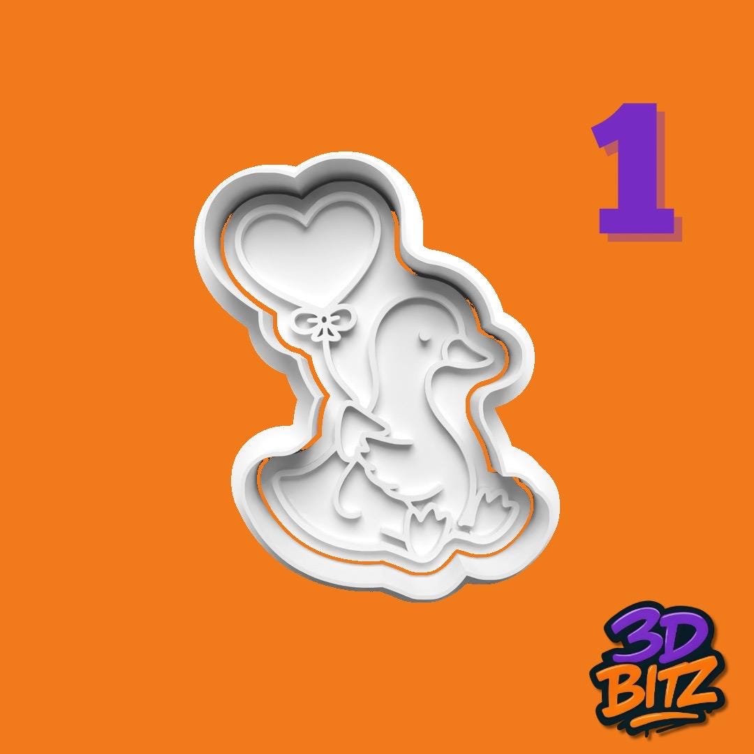 Goose in Love Cookie Cutter & Embosser Set