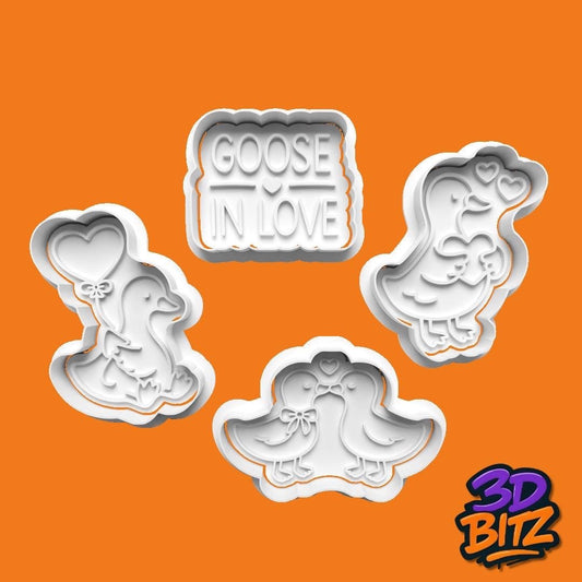 Goose in Love Cookie Cutter & Embosser Set