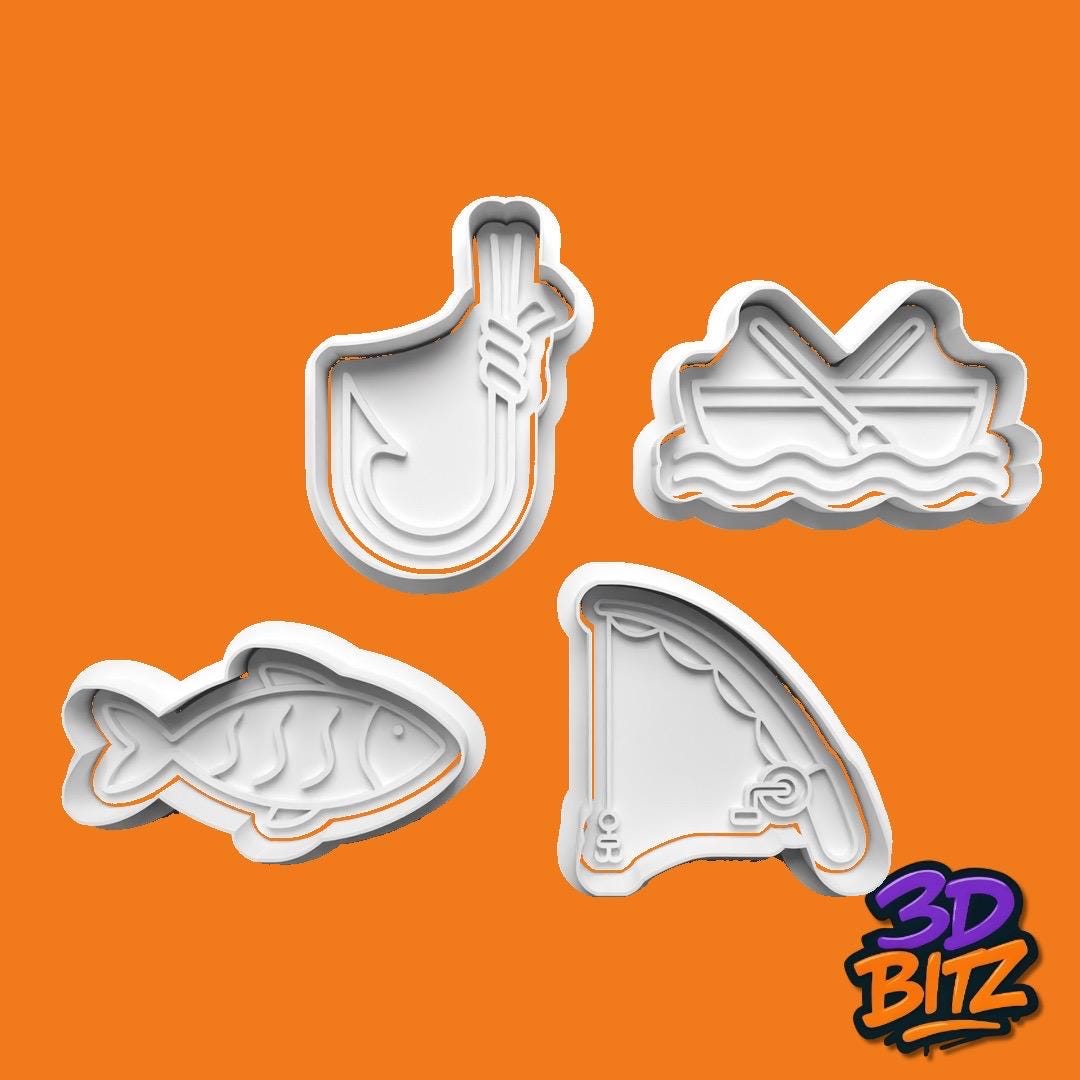 Fishing Cookie Cutter & Embosser Set