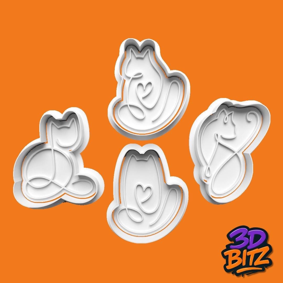 Cat Cookie Cutter & Embosser Set