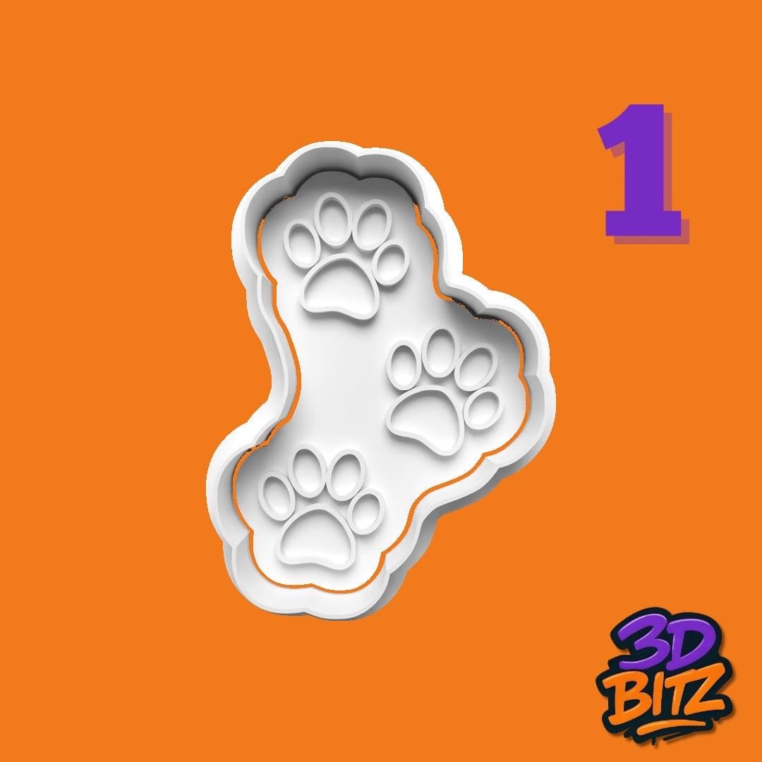 Dog Paw Cookie Cutter & Embosser Set