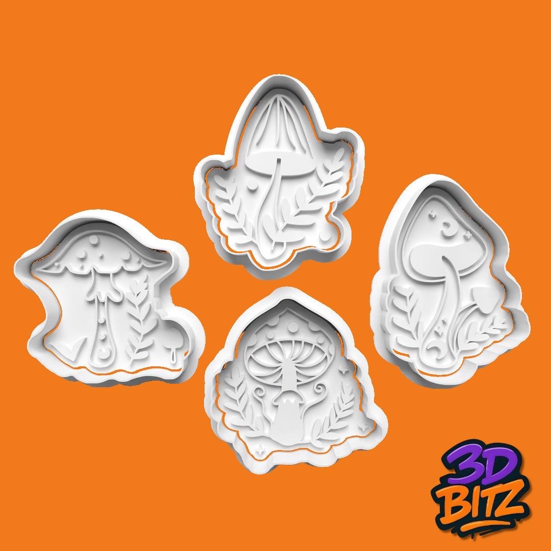 Mushroom Toadatool Cookie Cutter & Embosser Set