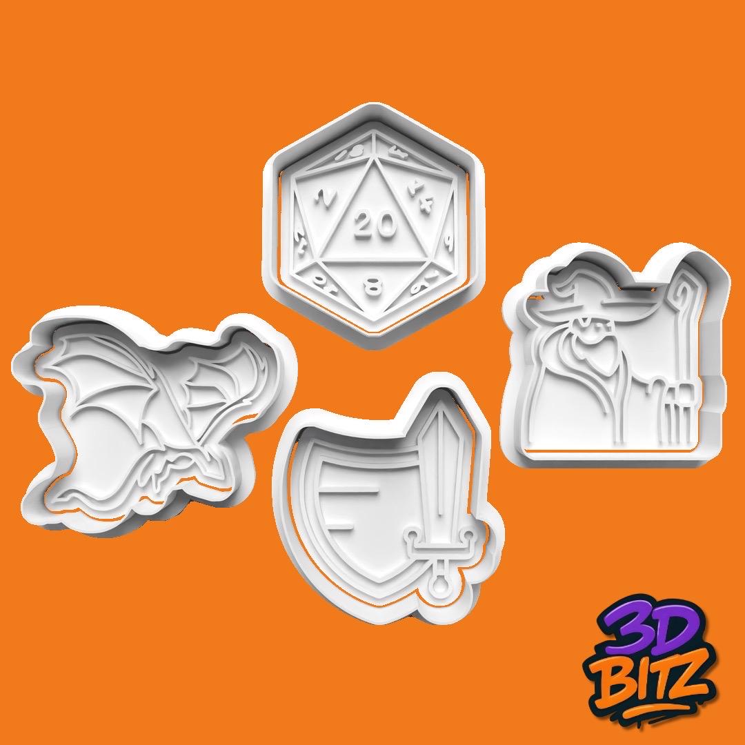 Fantasy RPG Cookie Cutter & Embosser Set
