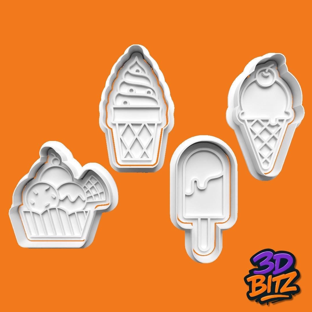 Ice Cream Cookie Cutter & Embosser Set