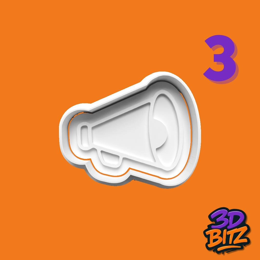 Cheerleader Cookie Cutter Set: Go Team, Pom Pom & Megaphone Cookie Cutter & Embosser Set