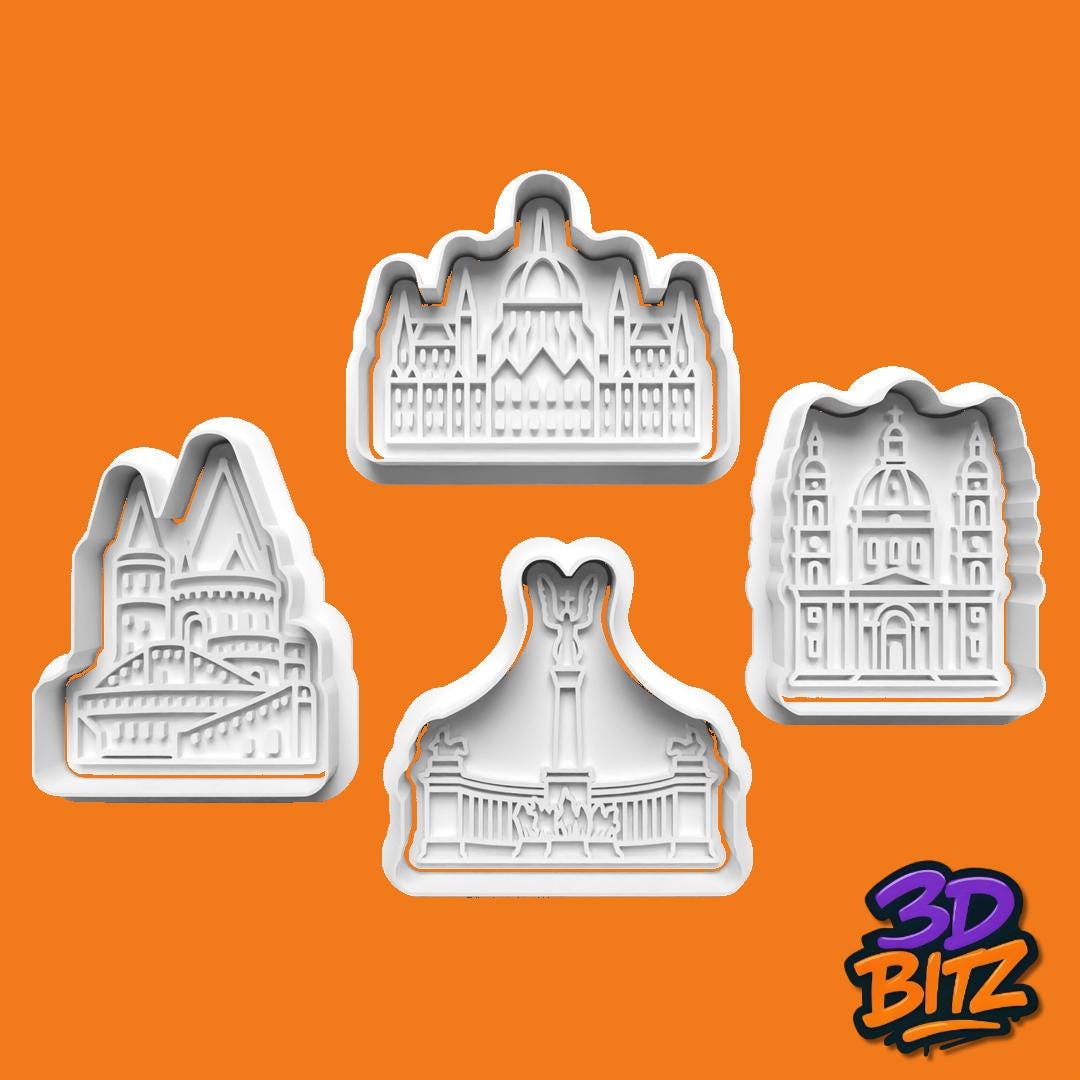 Budapest Landmark Cookie Cutter Set: Hungarian Architecture, Travel Theme Cookie Cutter & Embosser Set