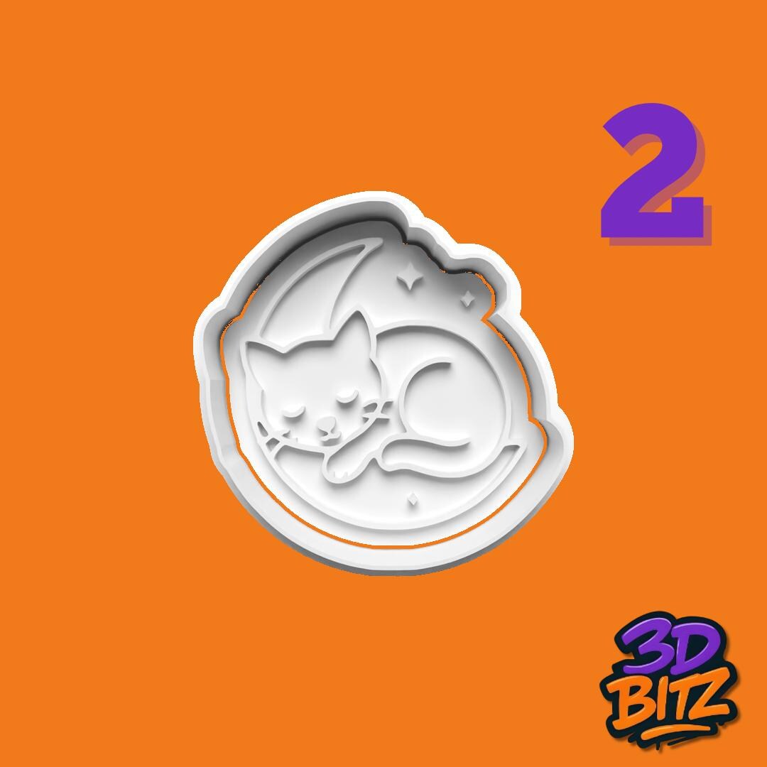Cat Memorial Cookie Cutters: Angel, Paw Print, Wings (3D Printed) Cookie Cutter & Embosser Set
