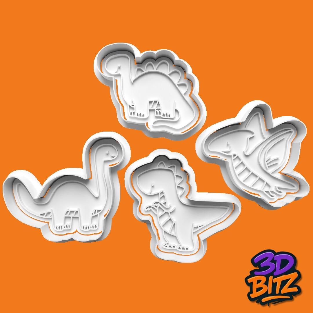 Dinosaur child Cookie Cutter & Embosser Set