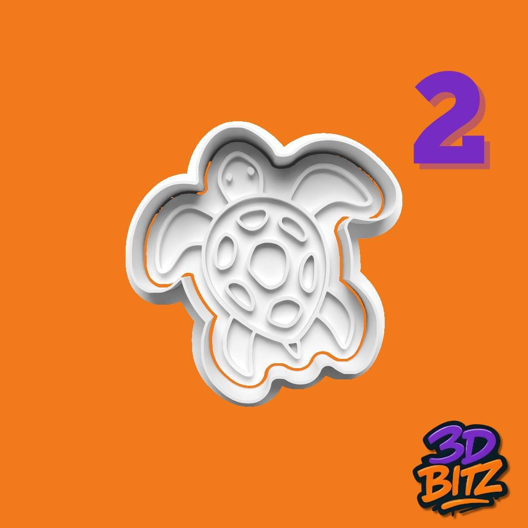 Tropical Cookie Cutter Set: Luau Beach Theme, Tiki, Hibiscus, Turtle Cookie Cutter & Embosser Set