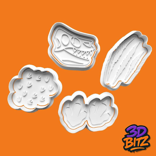 Dinosaur Cookie Cutter embosser Set Cookie Cutter & Embosser Set