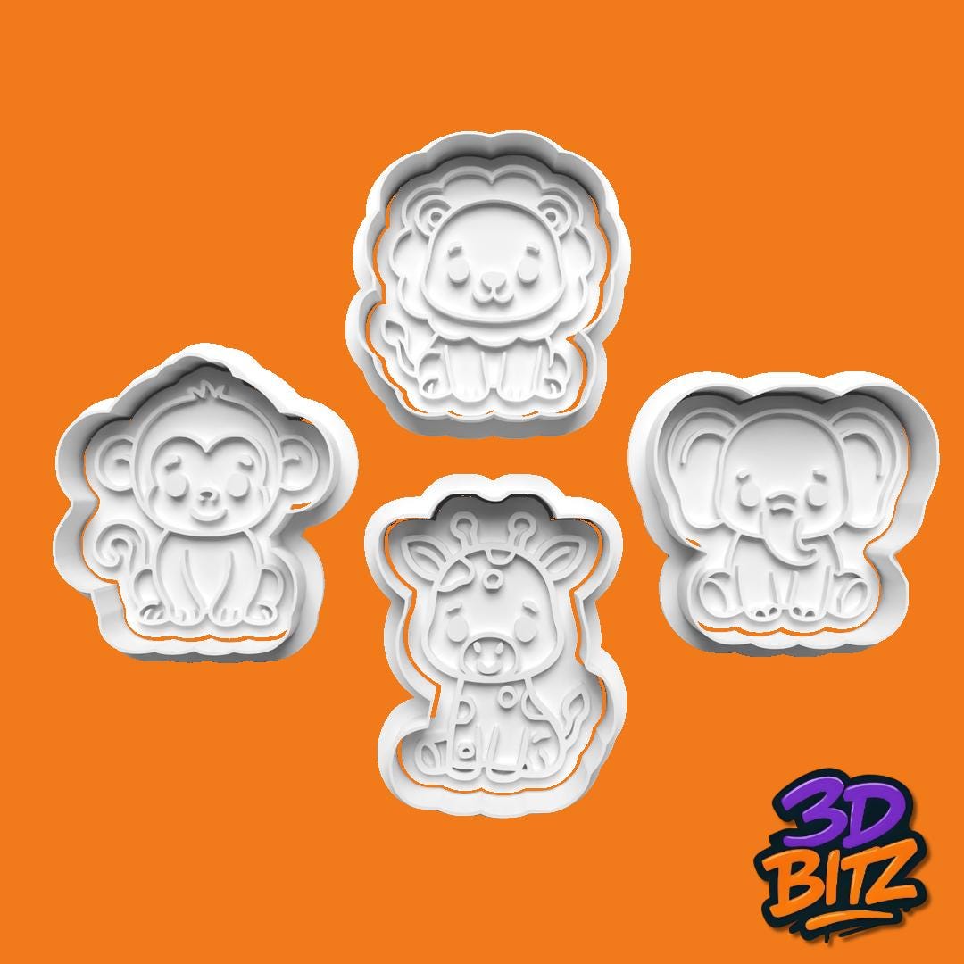 Safari Animals Cookie Cutter & Embosser Set