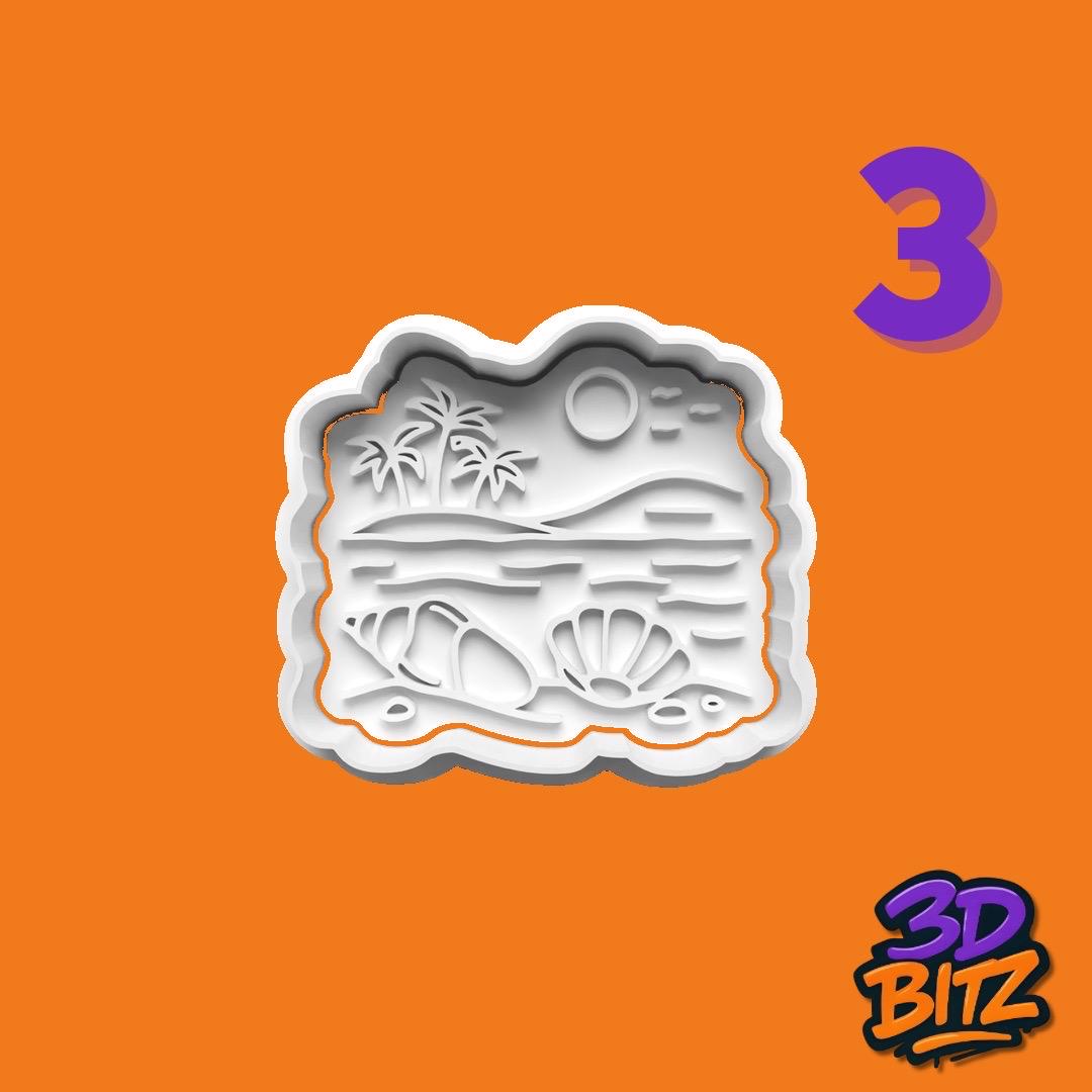 Ocean Scene coral reef Cookie Cutter & Embosser Set