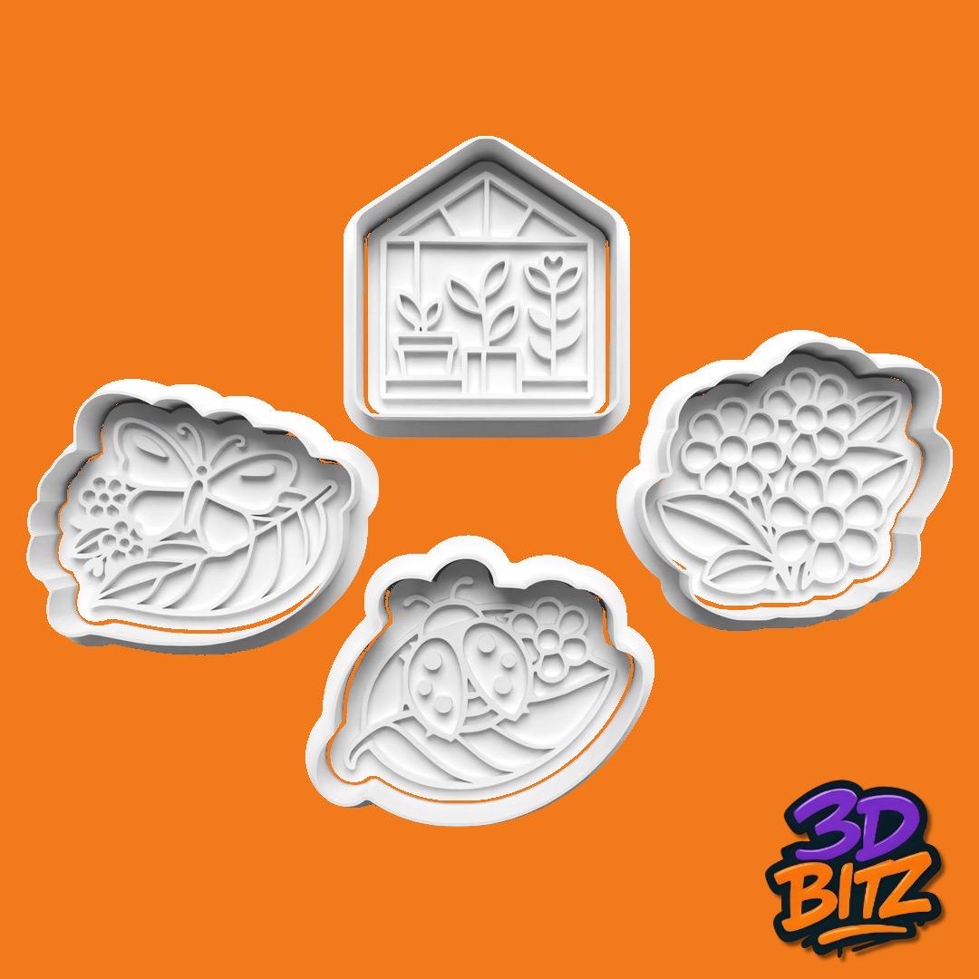 Garden Nature Cookie Cutter & Embosser Set