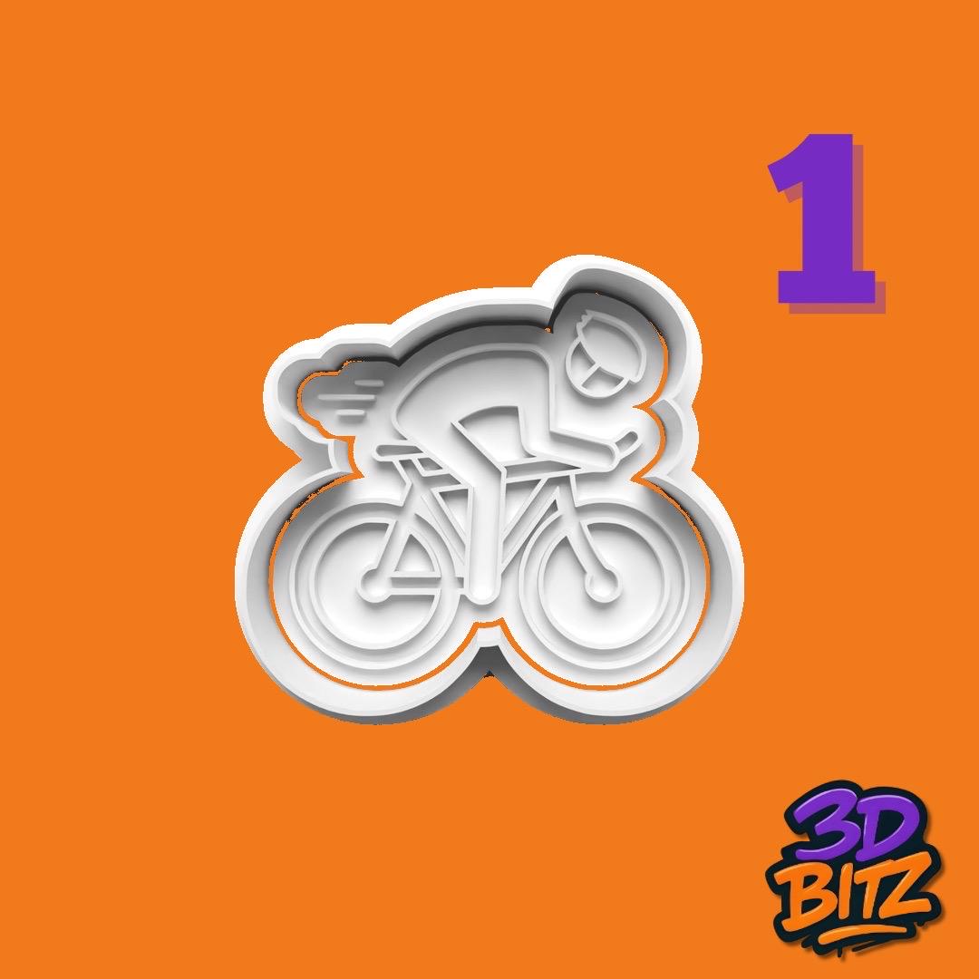 Cycling Cookie Cutter & Embosser Set