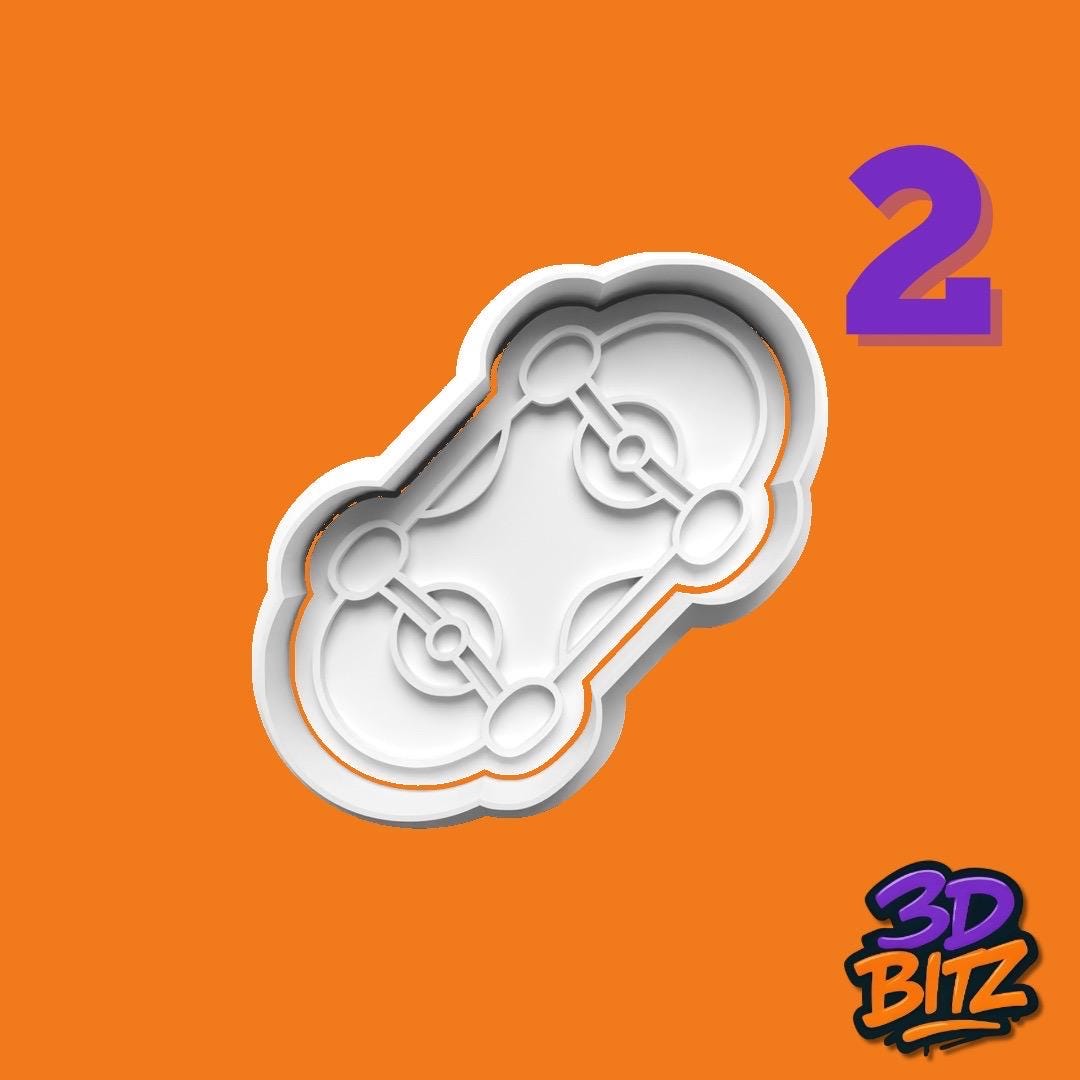 Extreme Sports skater Cookie Cutter & Embosser Set