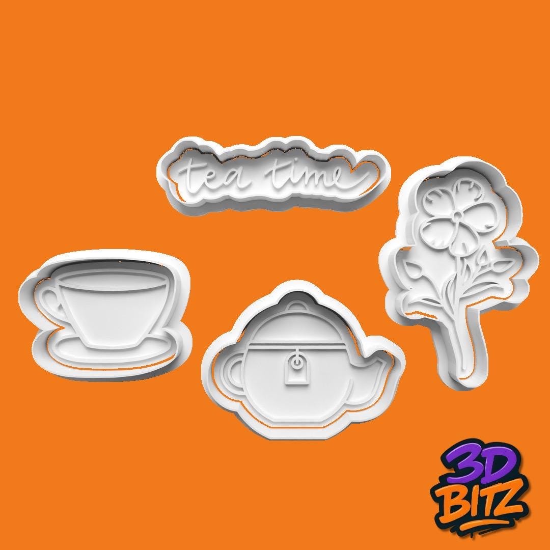 Tea Time Cookie Cutter & Embosser Set