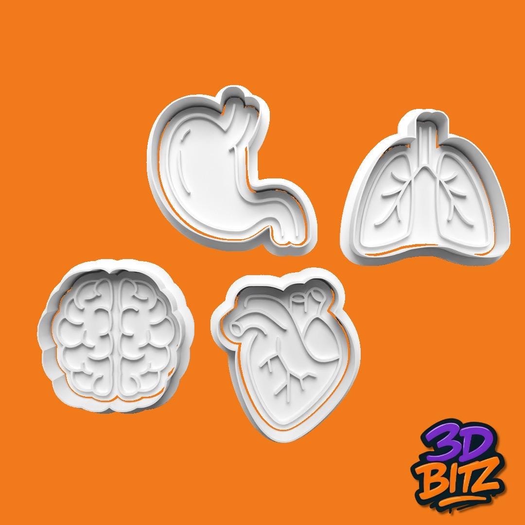 Anatomy and Organs Cookie Cutter & Embosser Set