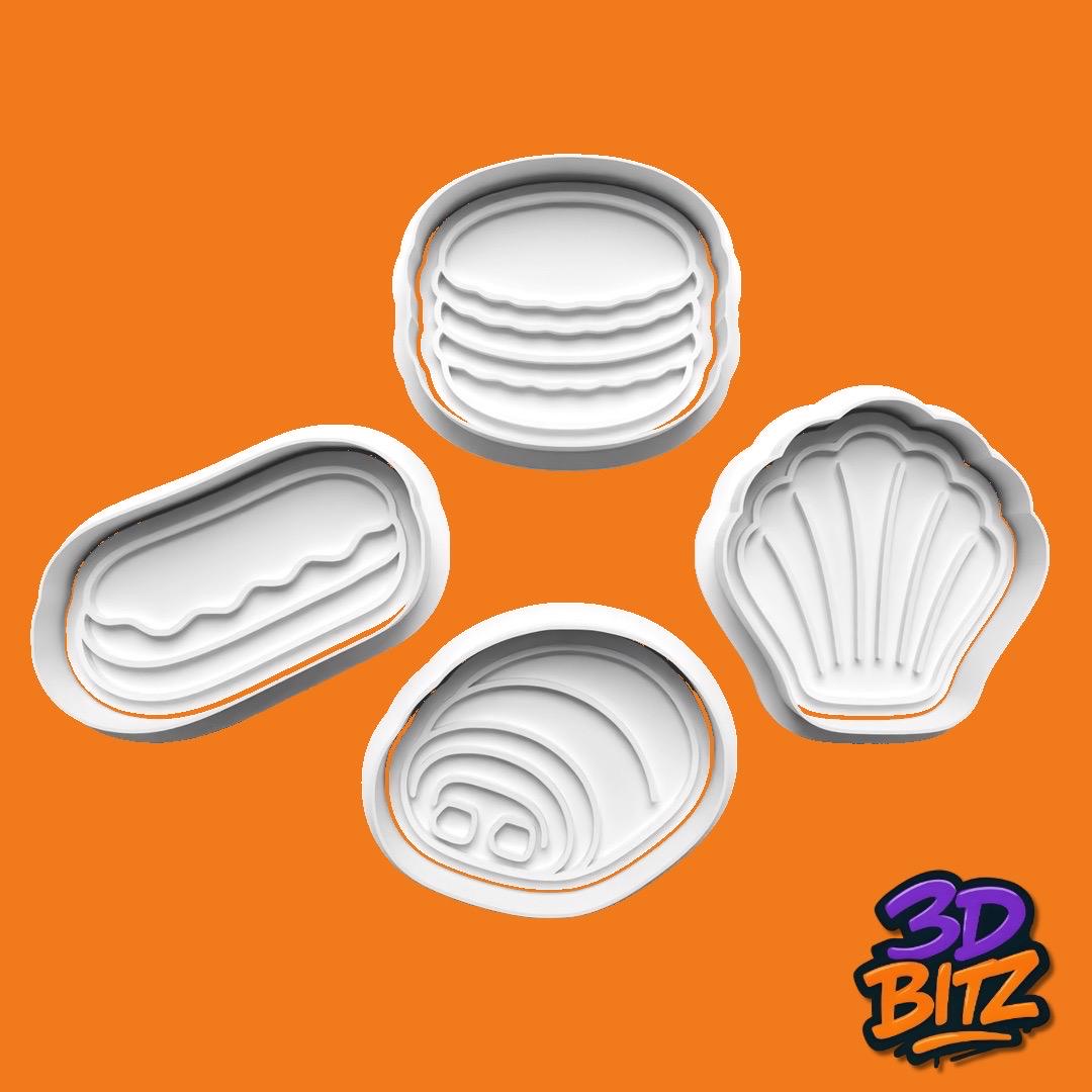 Pastries Cupcake Cookie Cutter & Embosser Set