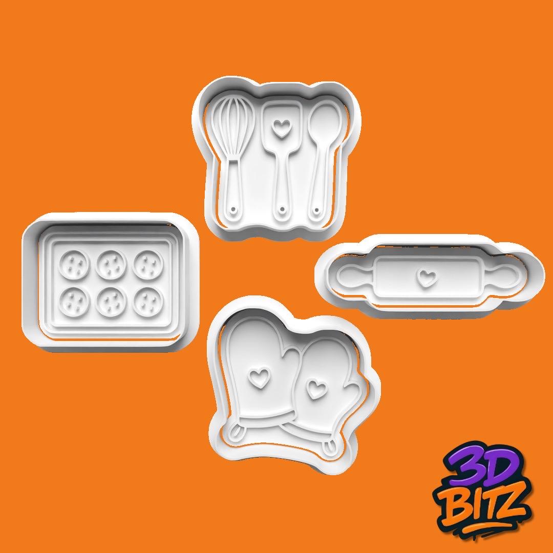 Baking Essentials Cookie Cutter & Embosser Set