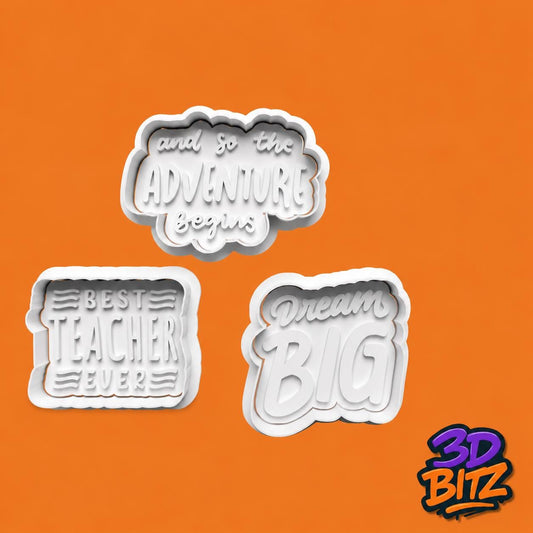 Graduation Quote teacher Cookie Cutter & Embosser Set