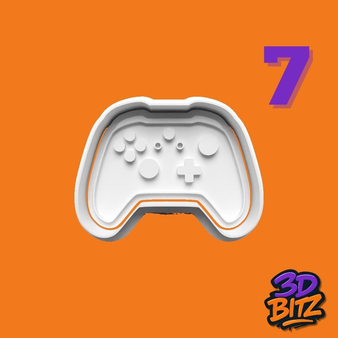 Gaming Controller Console Cookie Cutter & Embosser Set